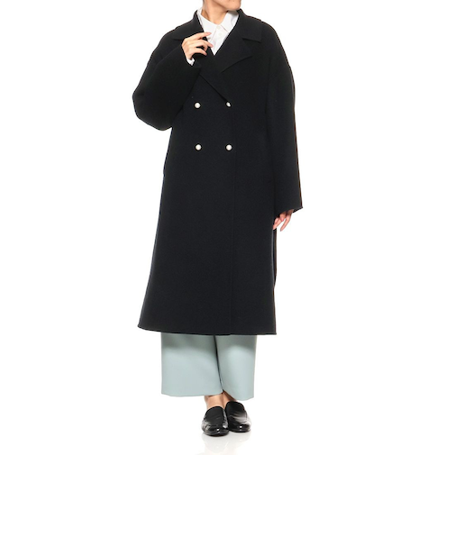 パールボタン ダブルロングコート
