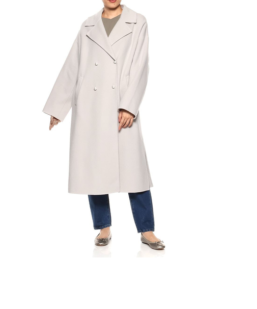 パールボタン ダブルロングコート