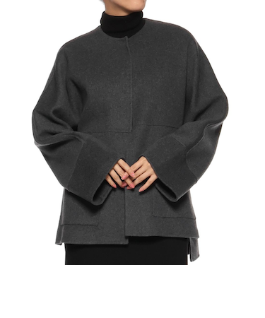 ノーカラー ミドルコート