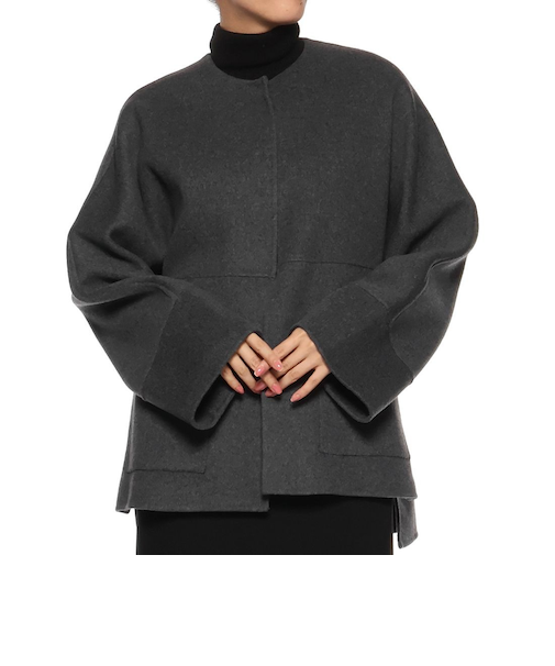 ノーカラー ミドルコート