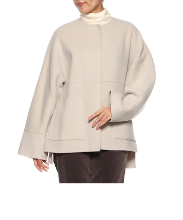 ノーカラー ミドルコート