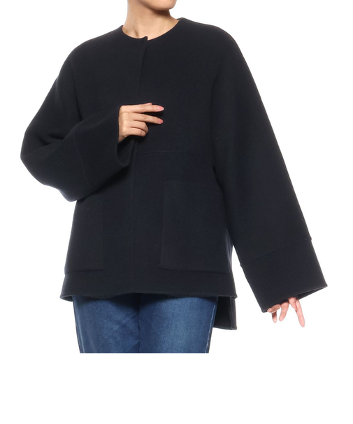 ノーカラー ミドルコート