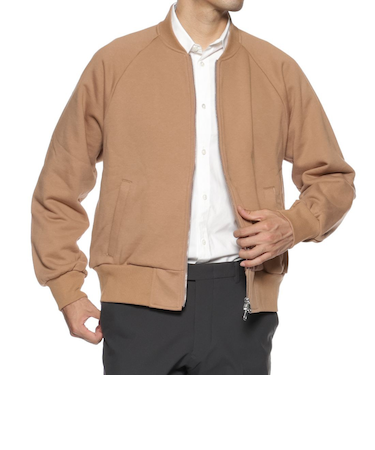 スウェット素材ジップアップブルゾン