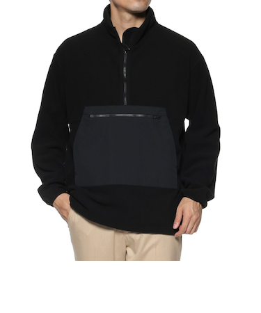 マイクロフリース素材ハーフジップ プルオーバー