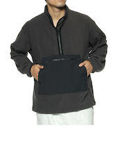 マイクロフリース素材ハーフジップ プルオーバー