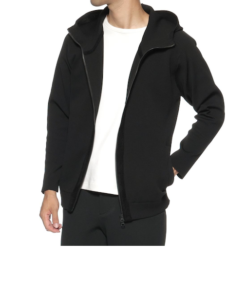 ウォッシャブル ジップアップニットパーカー