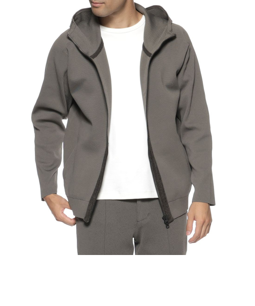 ウォッシャブル ジップアップニットパーカー