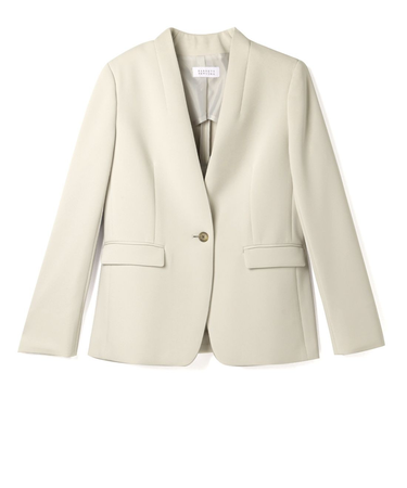 セットアップ ウォッシャブル ダンボール素材ノーカラージャケット