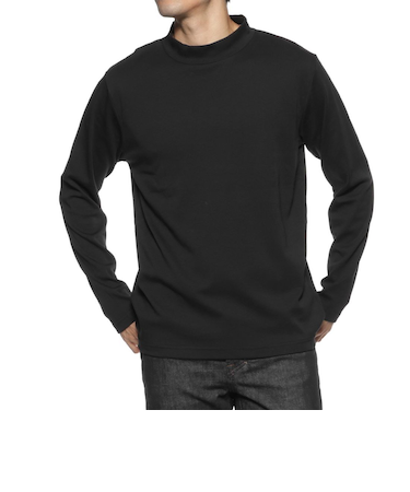 モックネックTシャツ