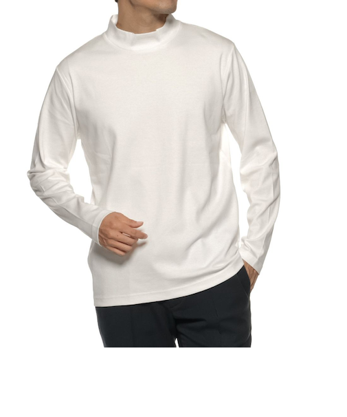 モックネックTシャツ
