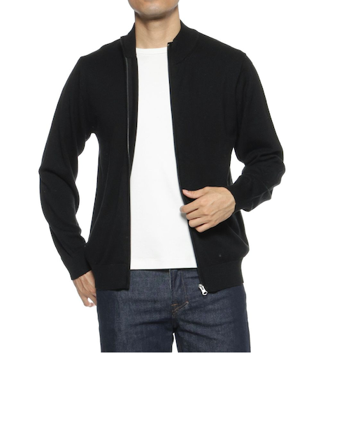 ハイゲージジップアップニットカーディガン