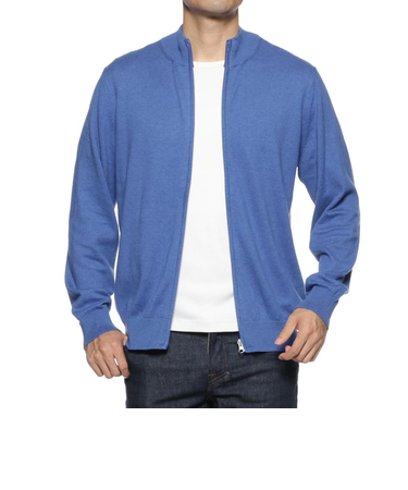 ハイゲージジップアップニットカーディガン