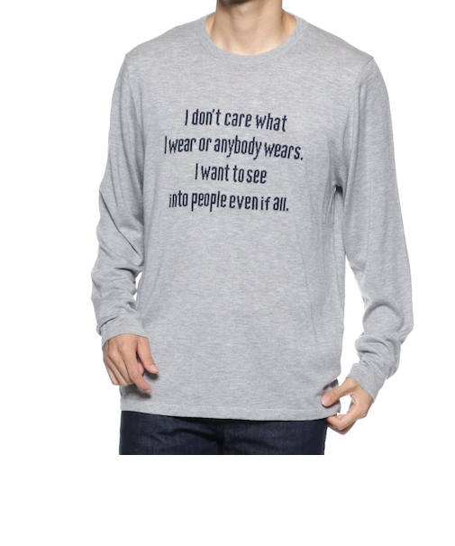 メッセージロゴ入りニットプルオーバー