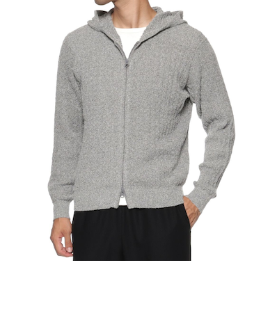 ウォッシャブル ケーブルジップアップパーカー