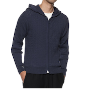 ウォッシャブル ケーブルジップアップパーカー