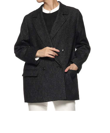 リサイクルウール ツイードライク ダブルブレストジャケット