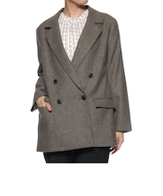 リサイクルウール ツイードライク ダブルブレストジャケット