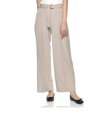 セットアップ ウォッシャブル ベルテッド ワイドパンツ