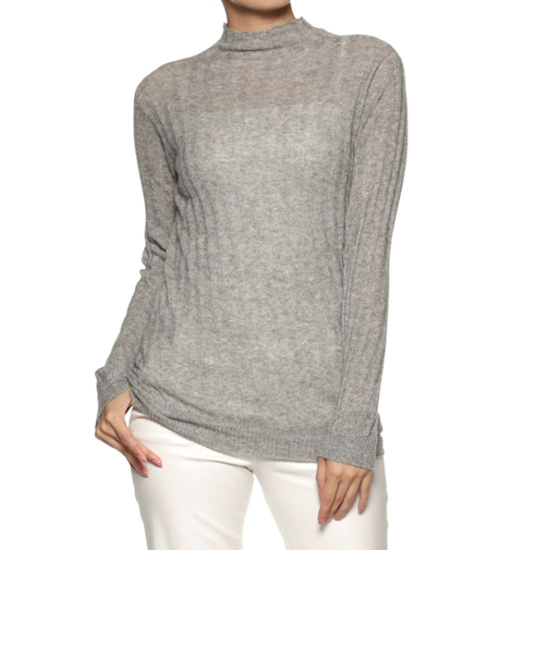 リブニットプルオーバー