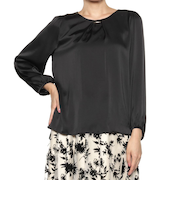 ウォッシャブル ネックバー付ブラウス