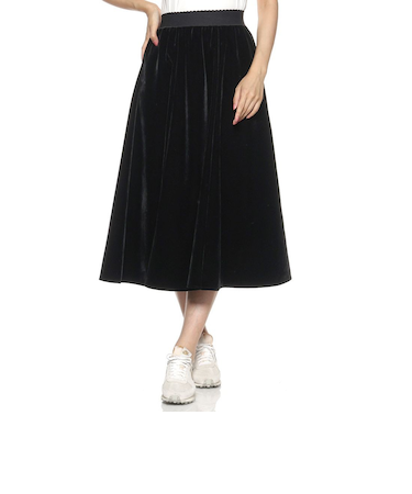 ベロア素材フレアスカート