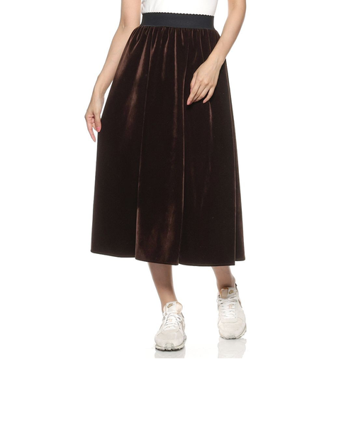 ベロア素材フレアスカート