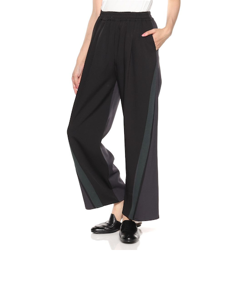 ウォッシャブル ライン入りワイドパンツ