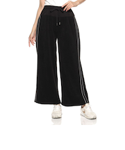 コーデュロイ素材サイドライン入りドローストリング ワイドパンツ