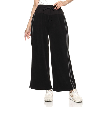 コーデュロイ素材サイドライン入りドローストリング ワイドパンツ