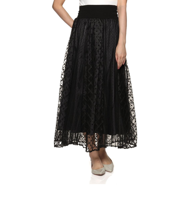 チュール付ロングスカート