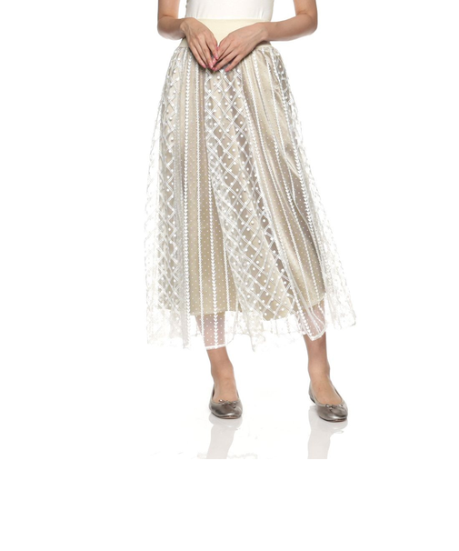 チュール付ロングスカート