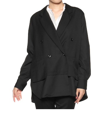 ウォッシャブル コンビネーションテーラードシャツジャケット