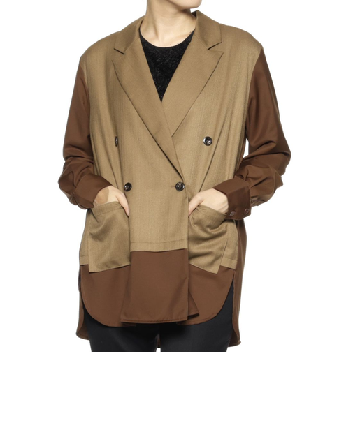 ウォッシャブル コンビネーションテーラードシャツジャケット