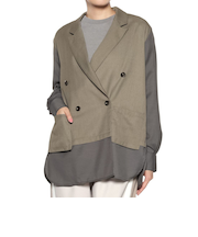 ウォッシャブル コンビネーションテーラードシャツジャケット