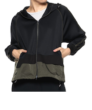 ウォッシャブル 異素材コンビネーション ジップアップブルゾン