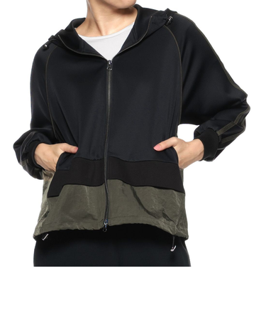ウォッシャブル 異素材コンビネーション ジップアップブルゾン