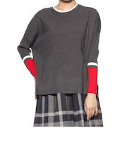 ウォッシャブル バイカラーオーバーフィット ニットプルオーバー