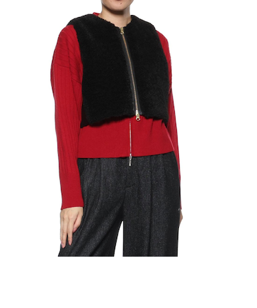 異素材コンビネーション ジップアップベスト