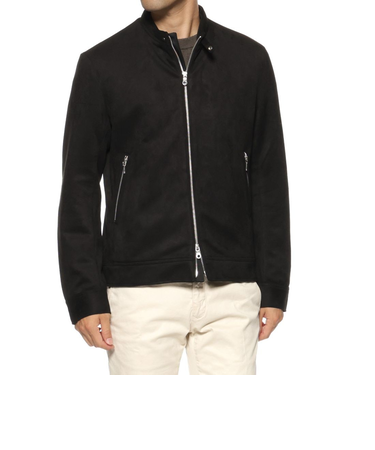 ウォッシャブル フェイクスエード素材シングルライダースジャケット