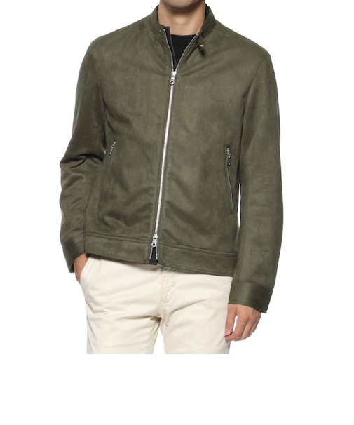 ウォッシャブル フェイクスエード素材シングルライダースジャケット