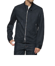 ウォッシャブル フェイクスエード素材シングルライダースジャケット