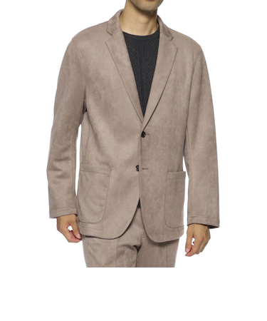 セットアップ ポンチ素材フェイクスエードジャケット