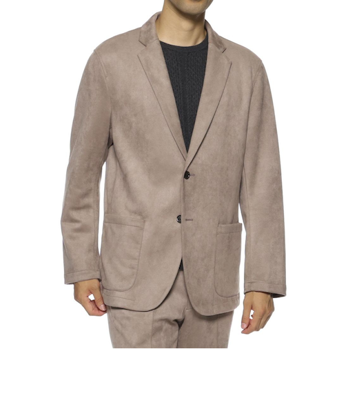 セットアップ ポンチ素材フェイクスエードジャケット