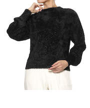 ウォッシャブル フェザーヤーン ラメニットプルオーバー