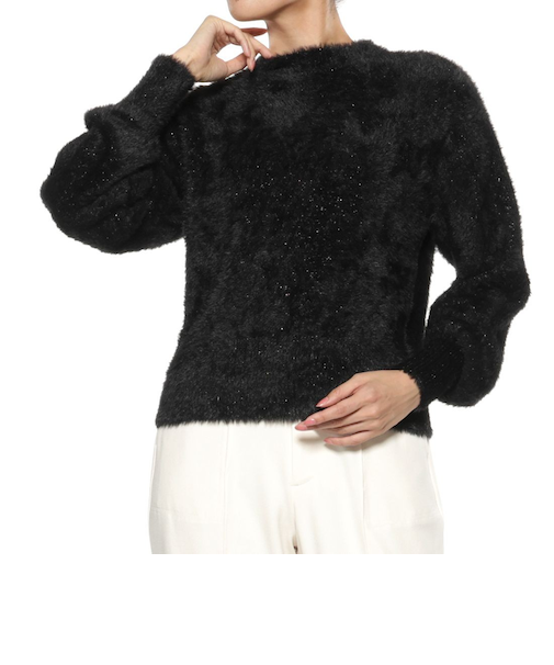 ウォッシャブル フェザーヤーン ラメニットプルオーバー