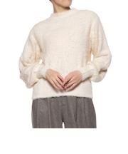 ウォッシャブル フェザーヤーン ラメニットプルオーバー