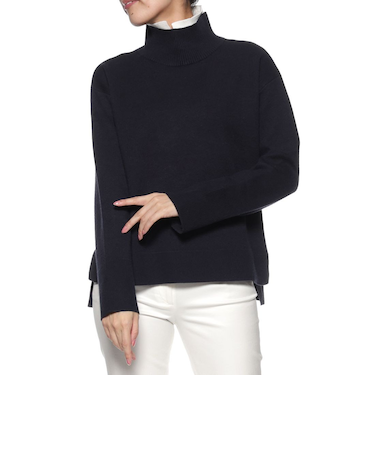 ウォッシャブル 2枚衿デザイン ニットプルオーバー