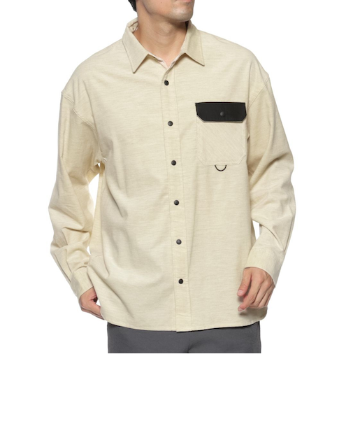 コットンコール素材 ポケットシャツ