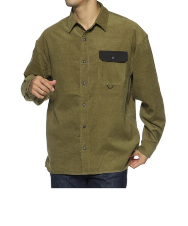 コットンコール素材 ポケットシャツ