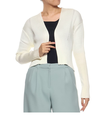 リブニット ボレロカーディガン